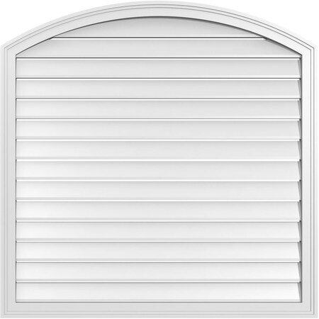 Ekena Millwork Arch Top Surface Mount PVC Gable Vent: Non-Functional, w/2"W x 1-1/2"P Brickmould Frame, 40"W x 42"H GVPAR40X4202SN